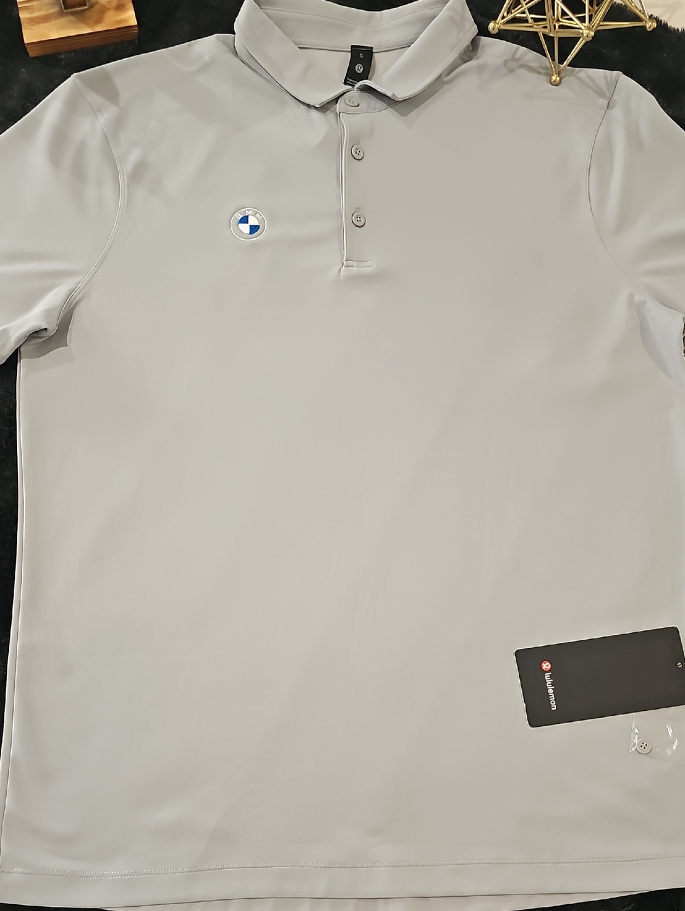 BMW Golf Lululemon Light Gray Men's Polo with Subtle Logo